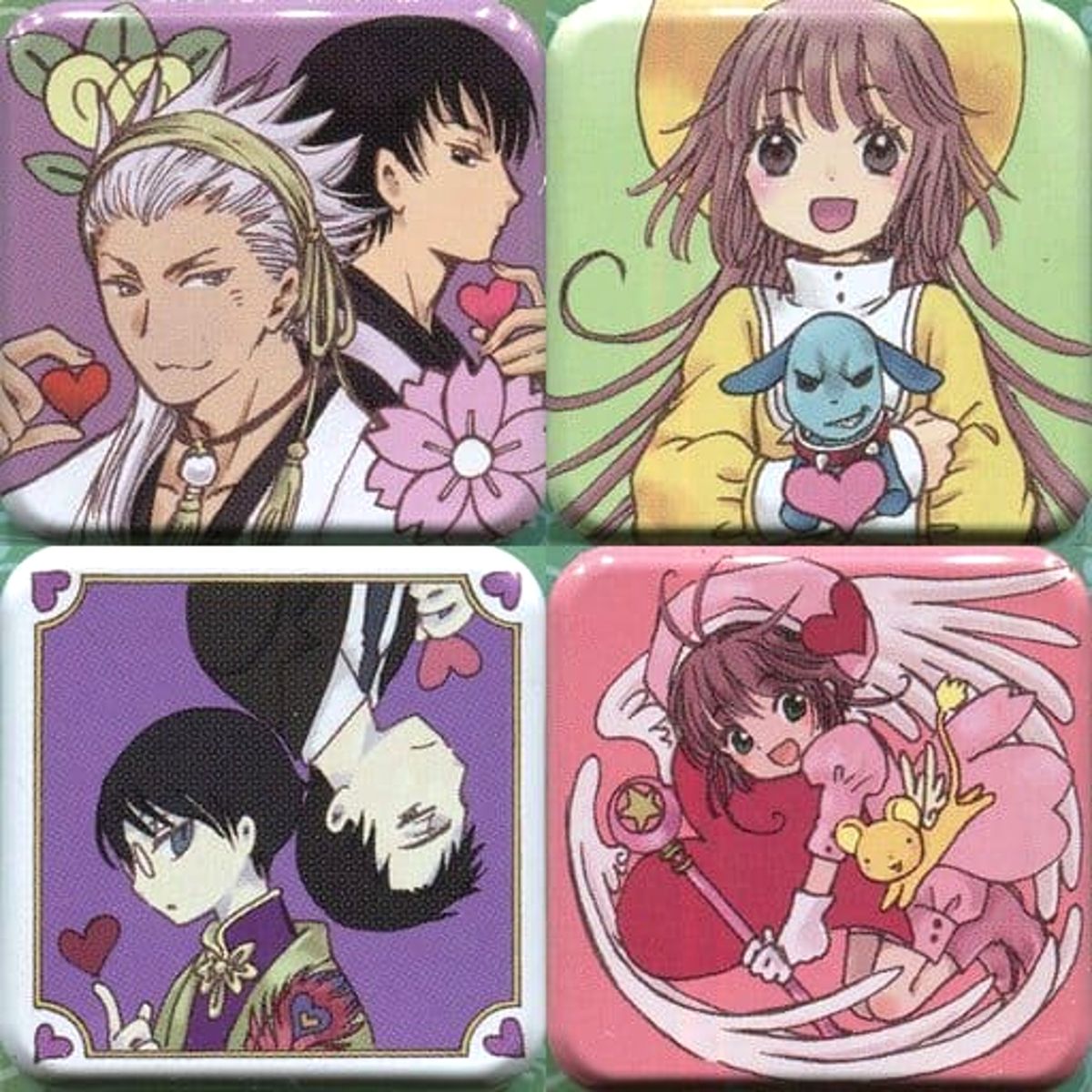 CLAMP Sakura Kinomoto & Others Can Badge Set B Set of 4 Buttons [USED]