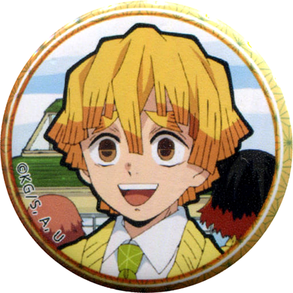 Junior High and High School!! Kimetsu Academy Story Zenitsu Agatsuma Front Random Can Badge Part 2 ufotable cafe Limited Buttons [USED]