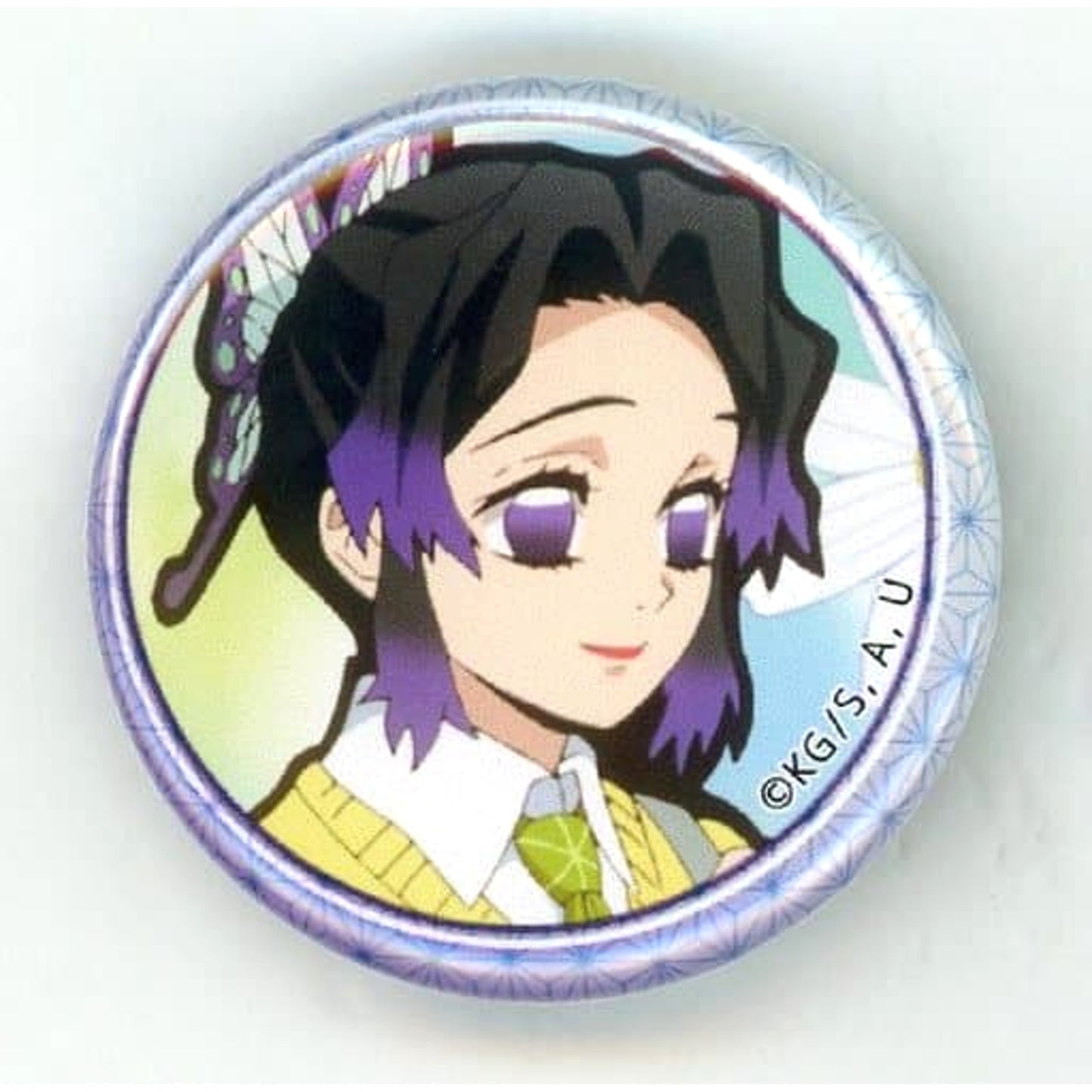 Junior High and High School!! Kimetsu Academy Story Shinobu Kocho Random Can Badge Part 2 ufotable cafe Limited Buttons [USED]