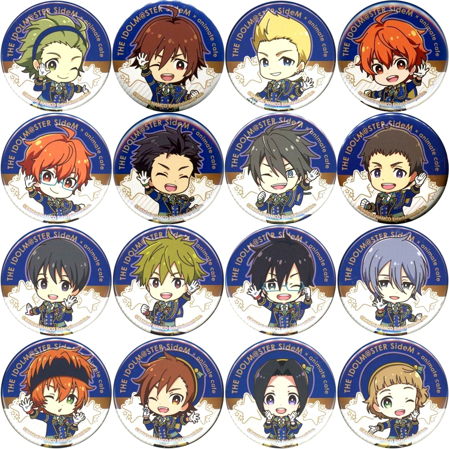 Set of 16 The Idolmaster SideM x animatecafe Trading Badge 5th Anniversary Ver. Group C [USED]