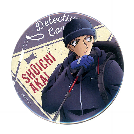 Shuichi Akai Mountain Climbing Detective Conan Slightly Large Button [USED]