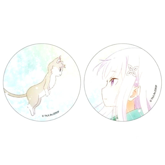 Set of 2 Emilia and Puck Re:ZERO Starting Life in Another World Button Set [USED]