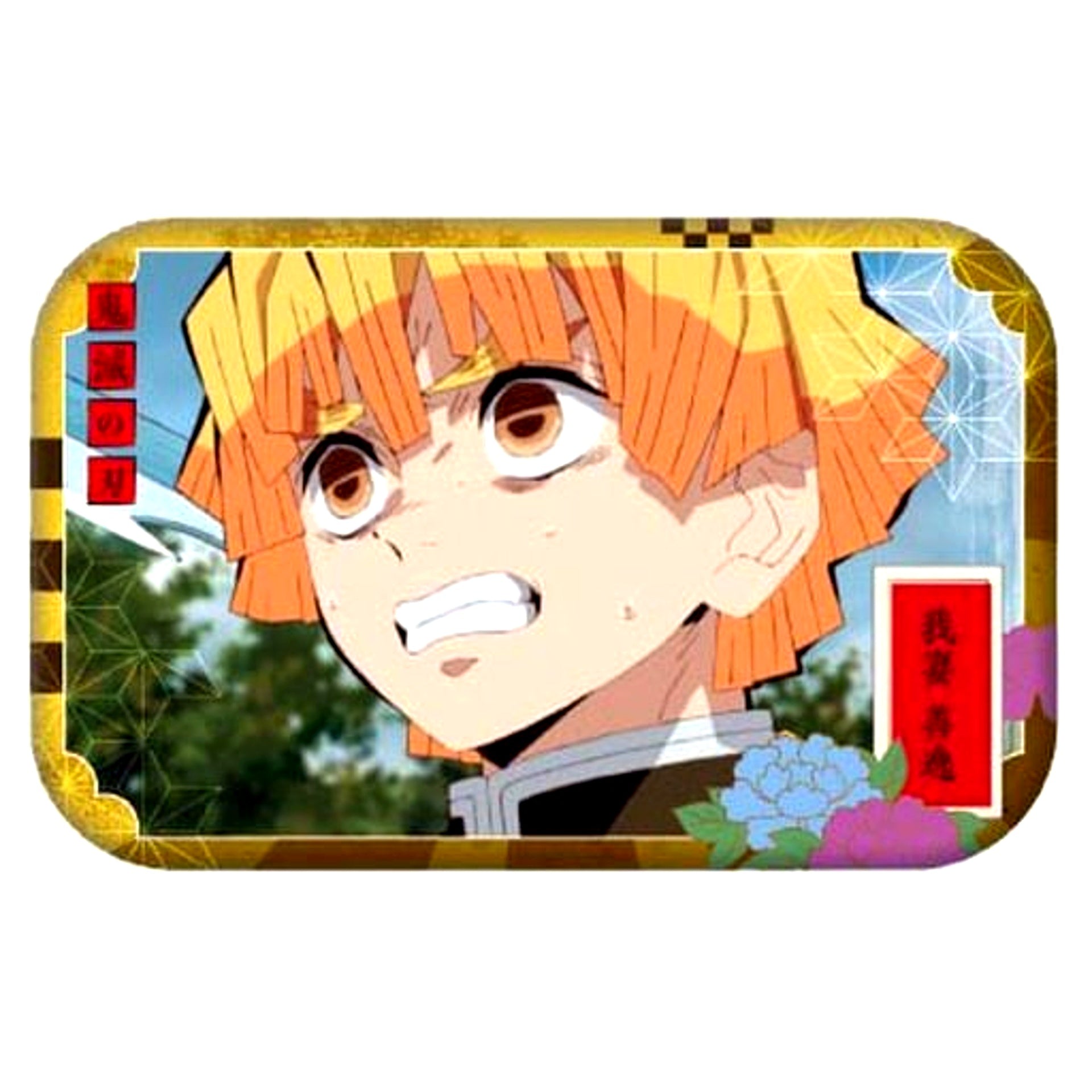 Zenitsu Agatsuma Demon Slayer Marukaku Button 2 [USED]