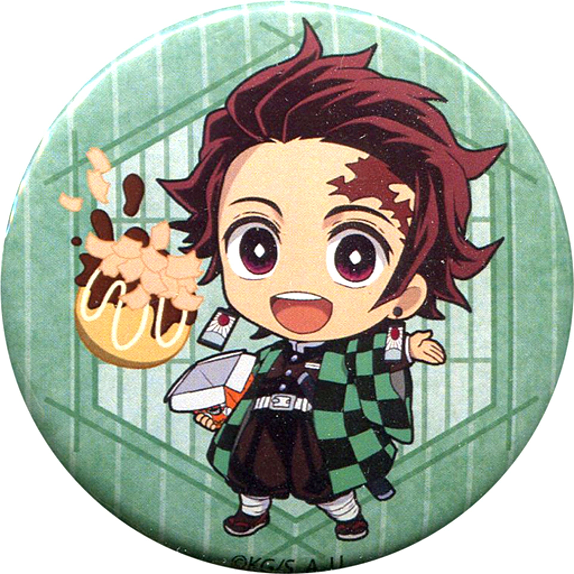 Tanjiro Kamado Demon Slayer x Bakudanyaki Honpo Trading Button [USED]