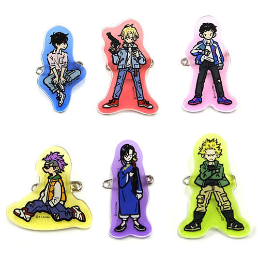 Banana Fish Ash Lynx & Others Cafe and Bar Acrylic Badge All 6 Types Set Buttons [USED]