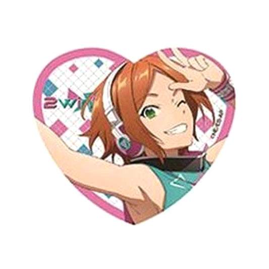 Ensemble Stars! Hinata Aoi Heart Shaped Glitter Acrylic Badge Vol.1 Buttons [USED]