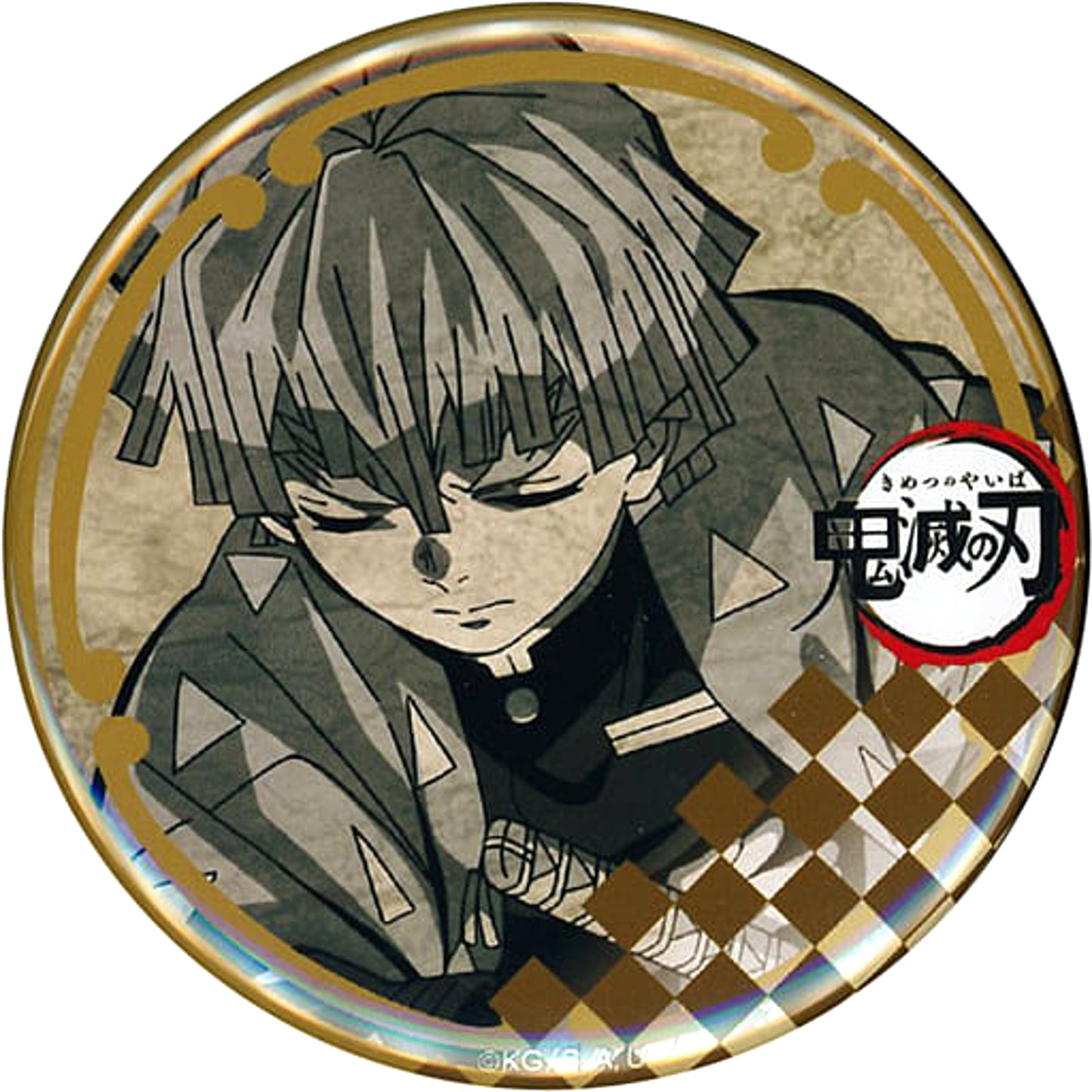 Demon Slayer: Kimetsu no Yaiba Zenitsu Agatsuma Eyes Closed 56mm Can Badge ufotable Dining 4th Period Limited Fun Lottery Prize Buttons [USED]