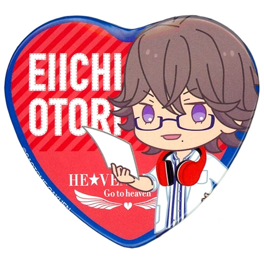 Eiichi Otori B Uta no Prince Sama He Vens Radio Go To Heaven Trading Heart Shaped Can Badge [USED]