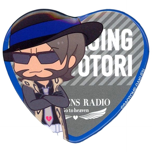 Raging Otori Uta no Prince Sama He Vens Radio Go To Heaven Trading Heart Shaped Can Badge [USED]