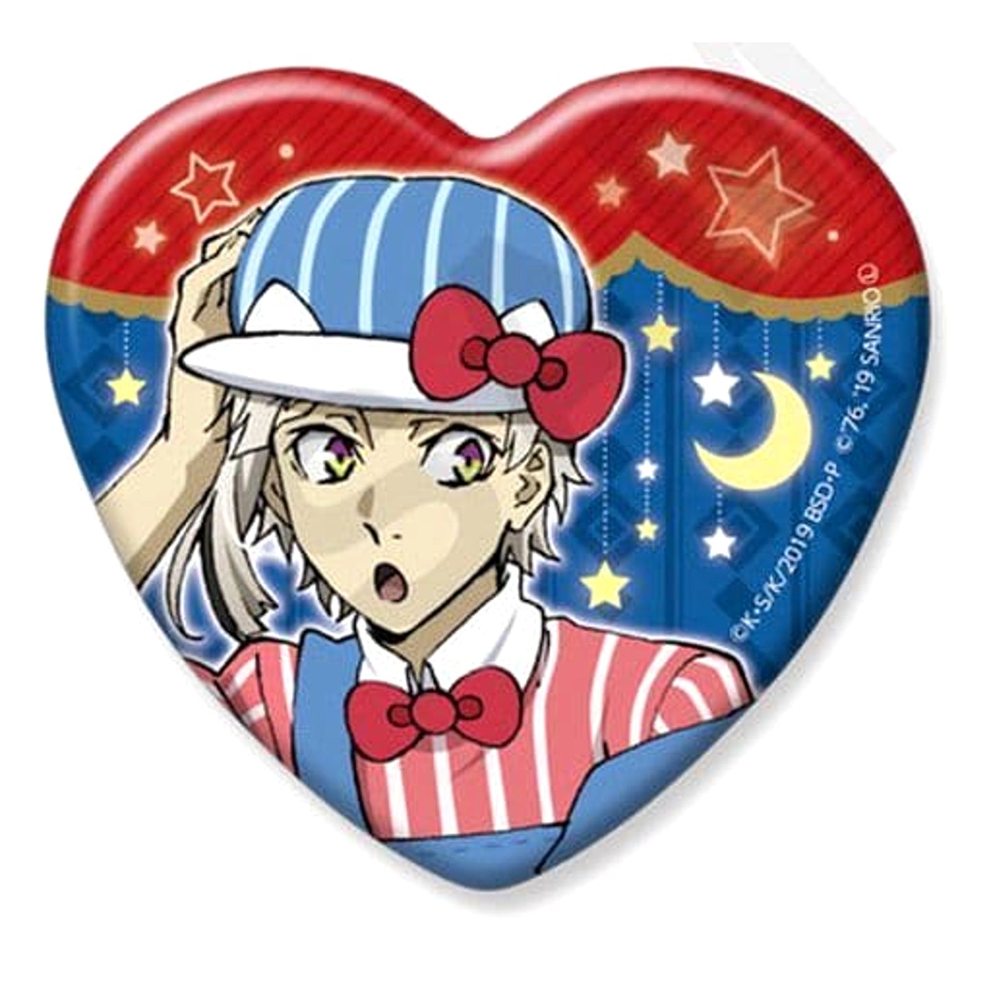 Atsushi Nakajima Bungo Stray Dogs x Sanrio Characters Heart Shaped Button [USED]