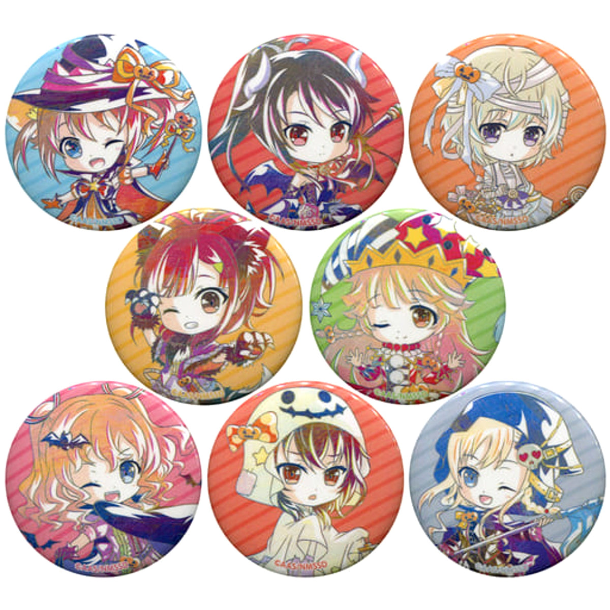 High School Fleet the Movie Akino Misaki & Others Trading Chibi Ani-Art Can Badge Akihabara Hobby Heaven Coco Mina's No Honorable Halloween Limited All 8 Types Set Buttons [USED]