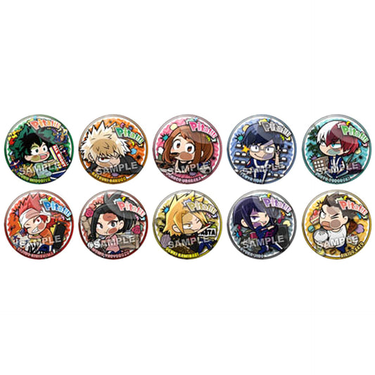 My Hero Academia Katsuki Bakugo & Others Pita! Deformed Yuei Dormitory Can Badge All 10 Types Set Buttons [USED]