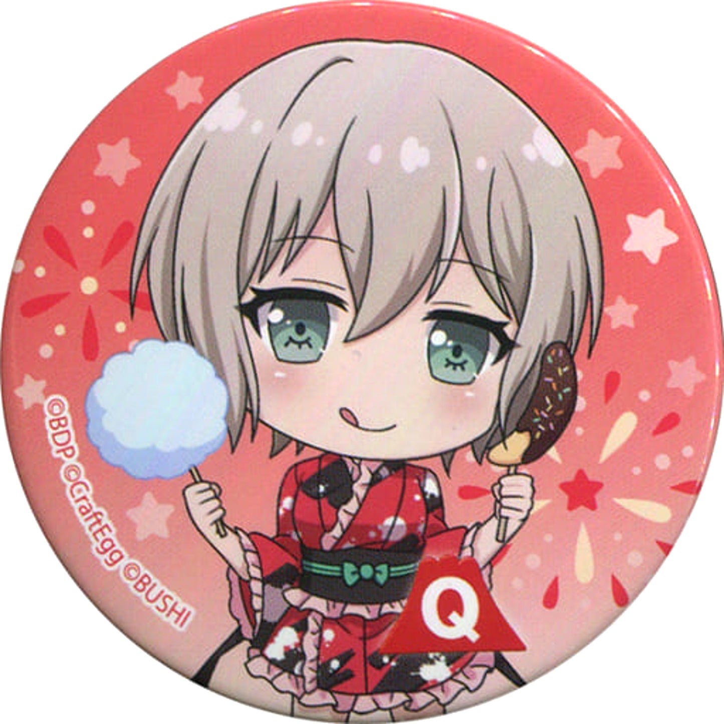 BanG Dream! Girls Band Party! Moca Aoba Can Badge Newly Drawn Mini Characters Fuji-Q Highland Limited Buttons [USED]