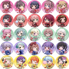 Bang Dream! Girls Band Party! Rimi Ushigome & Others Newly Drawn Mini Characters Fuji-Q Highland Limited All 25 Types Set Buttons [USED]