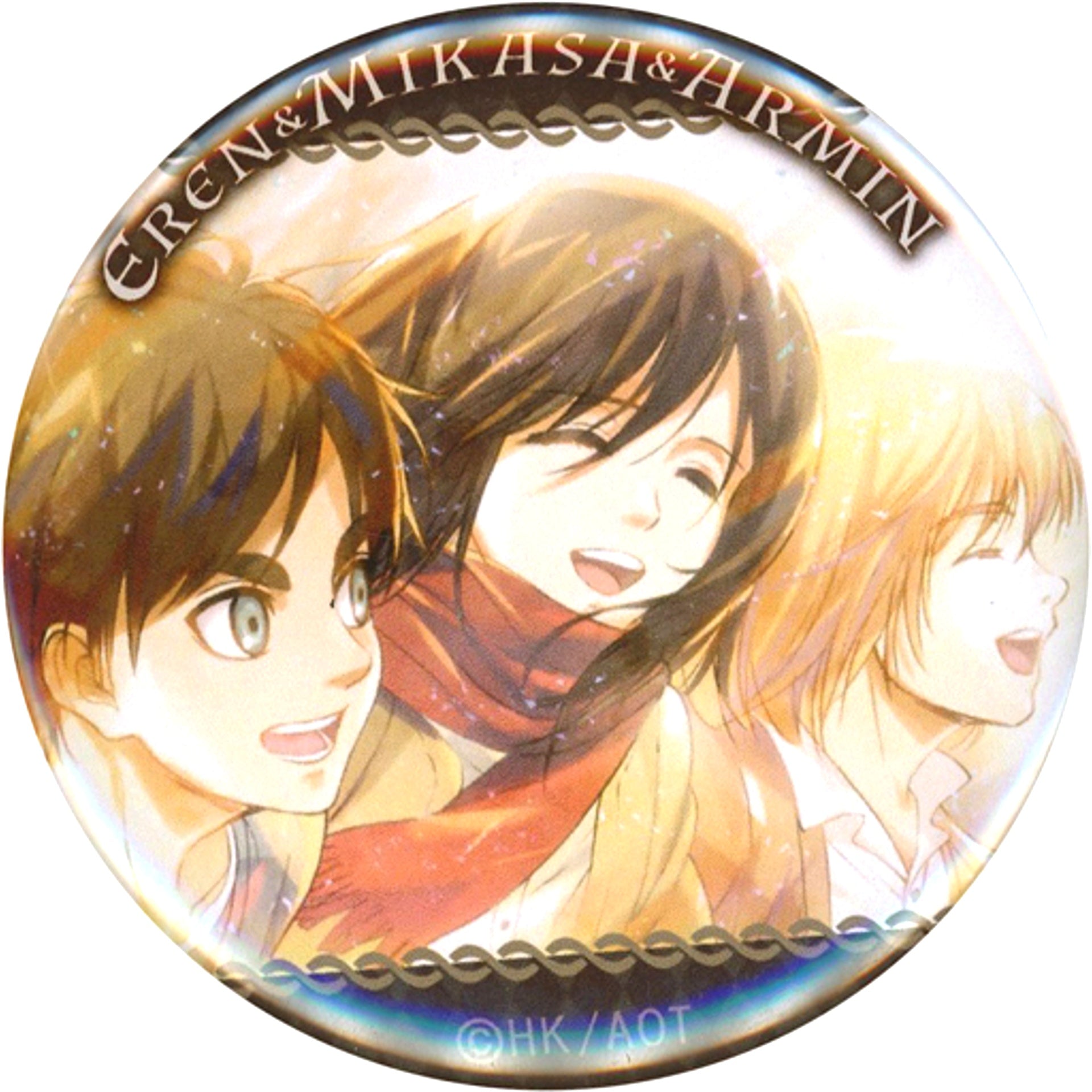 Eren & Mikasa & Armin Attack on Titan 57mm Badge Collection Part 3 character1 street 2019 Goods [USED]