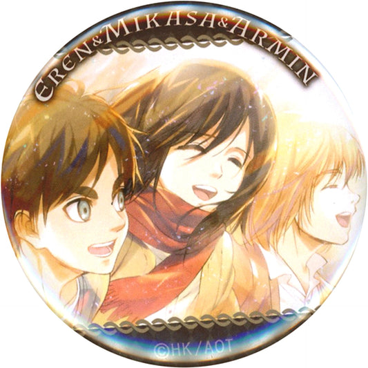 Eren & Mikasa & Armin Attack on Titan 57mm Badge Collection Part 3 character1 street 2019 Goods [USED]