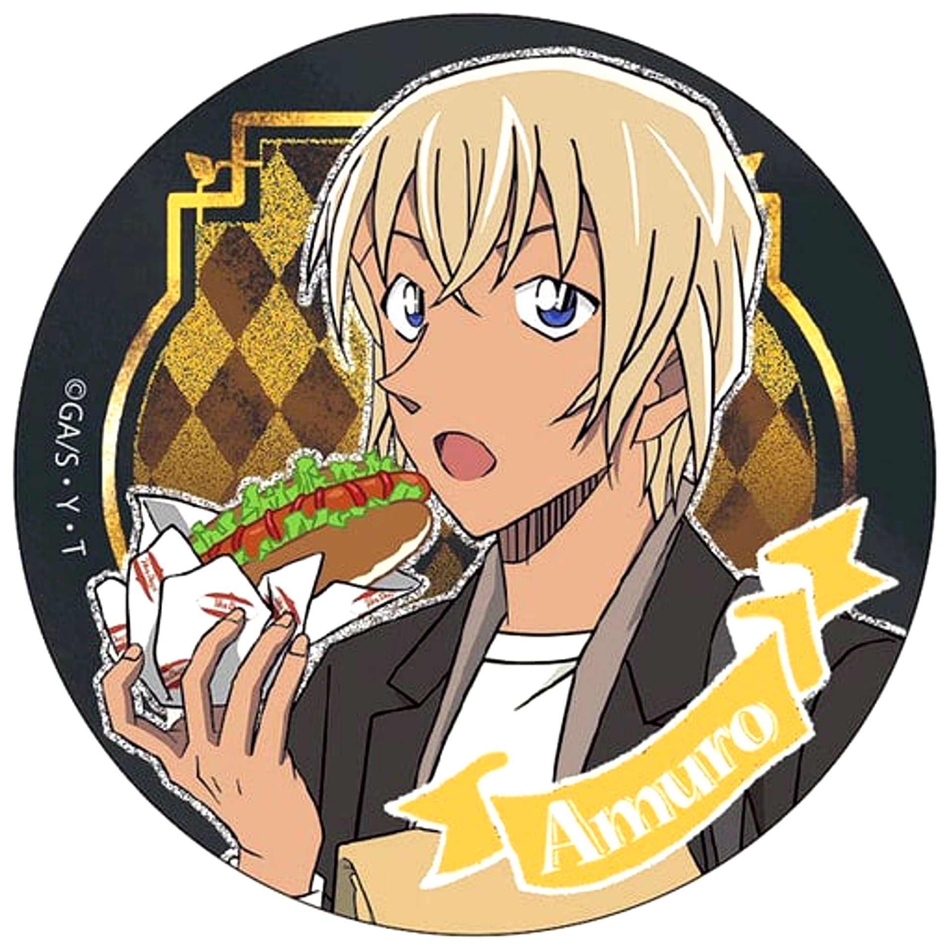 Toru Amuro Detective Conan Trading Button [USED]