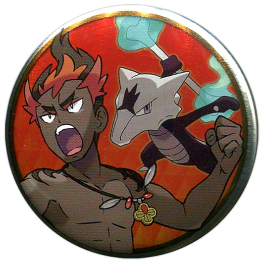 Pokemon Kiawe Marowak Can Badge Collection Alola Edition A Pokemon Center Limited Buttons [USED]