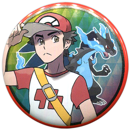 Pokemon Red & Mega Charizard X Can Badge Collection Alola Edition A Pokemon Center Limited Buttons [USED]