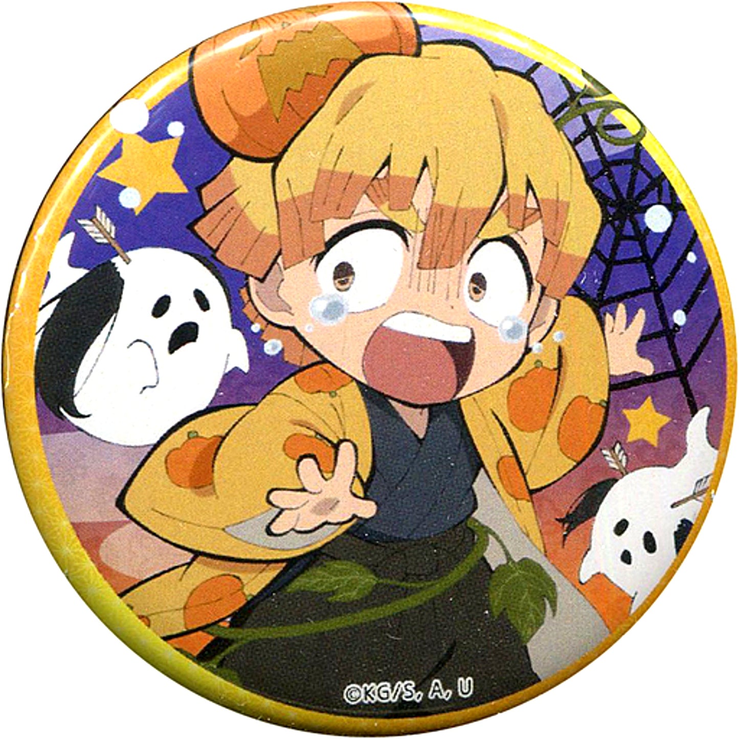 Zenitsu Agatsuma Demon Slayer Kimetsu no Yaiba Random Button ufotable cafe DINING Happy Halloween Part 1 [USED]