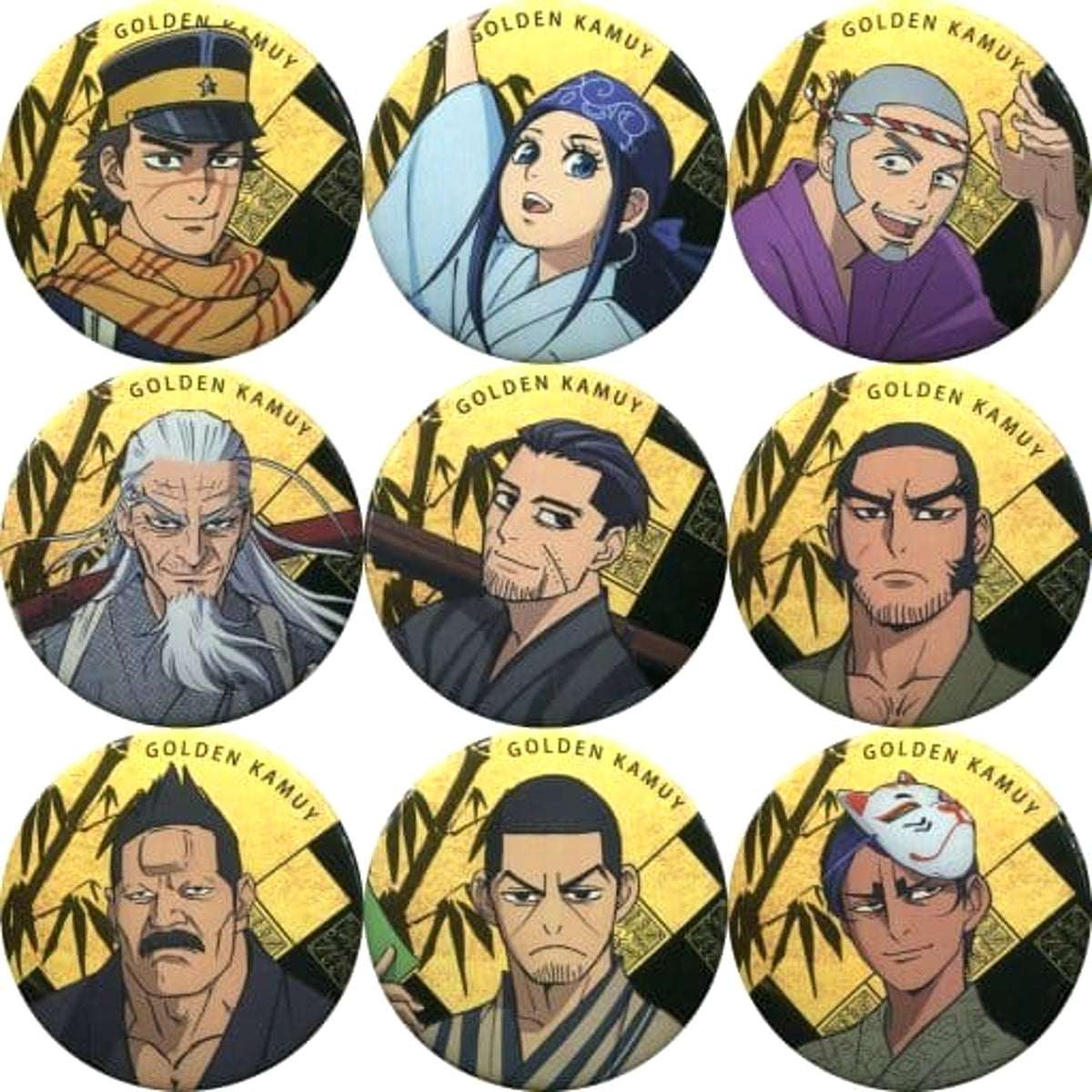 Golden Kamuy Saichi Sugimoto & Others Draw Down Tanabata Secret Can Badge Event Limited All 9 Types Set Buttons [USED]