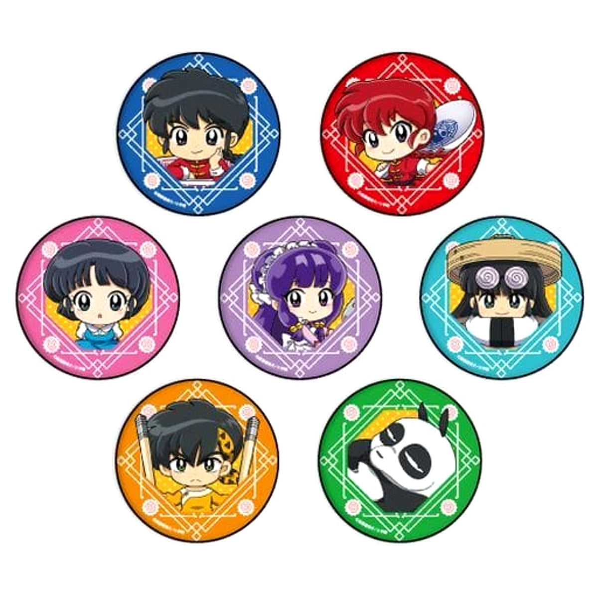 Ranma 1/2 Can Badge 04 Photo Character All 7 Types Set Buttons [USED]