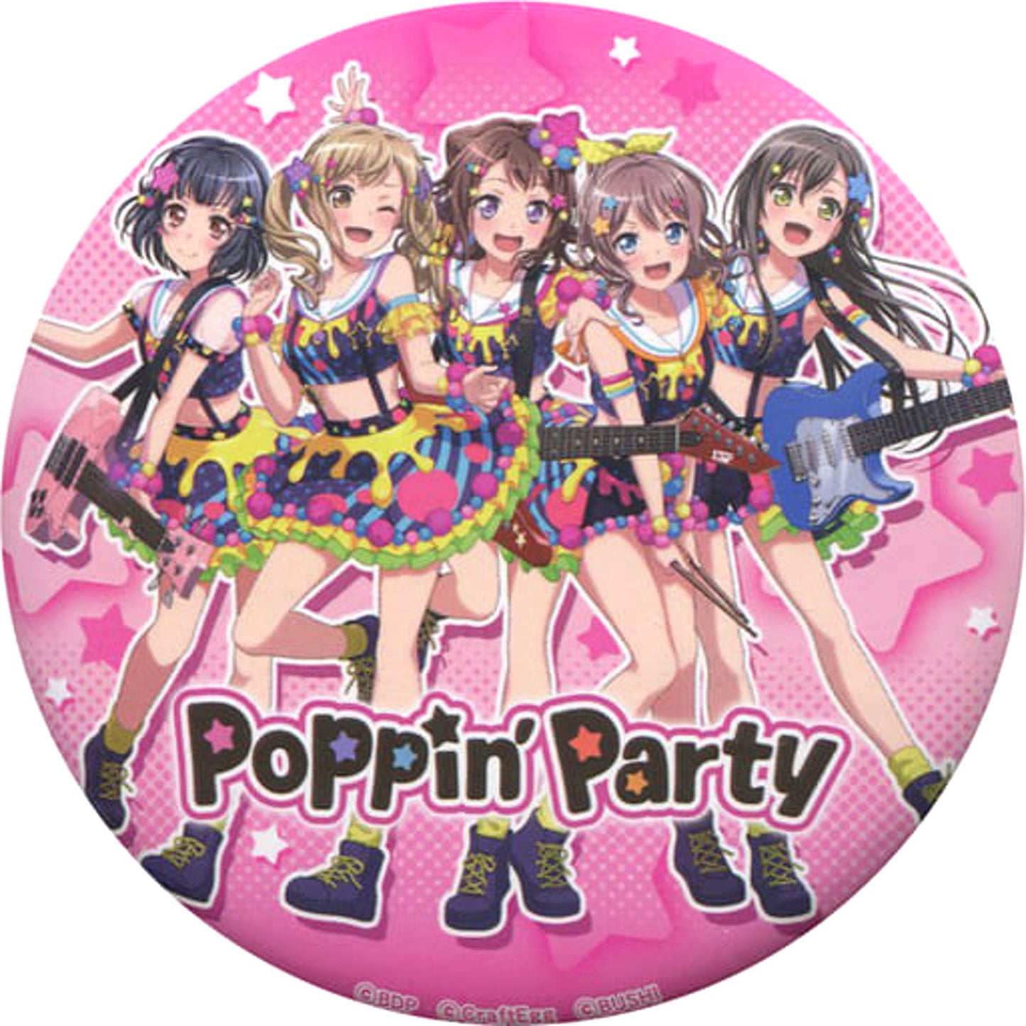 BanG Dream! Girls Band Party! Poppin'Party Band Can Badge Ver.2 Garupa Live & Garuparty! in Tokyo Limited Buttons [USED]