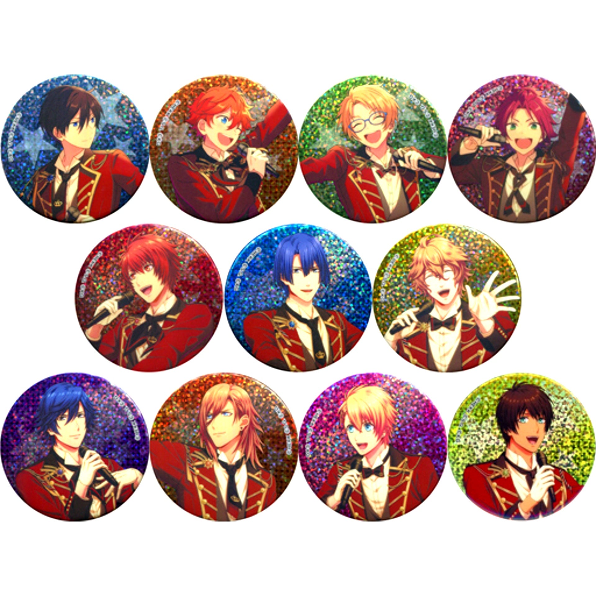 Set of 11 Ensemble Stars x Uta no Prince-sama Shining Live Dream Star Live Trading Hologram Badge Trickstar & Starish Ver. Animate Girls Festival 2019 Goods [USED]