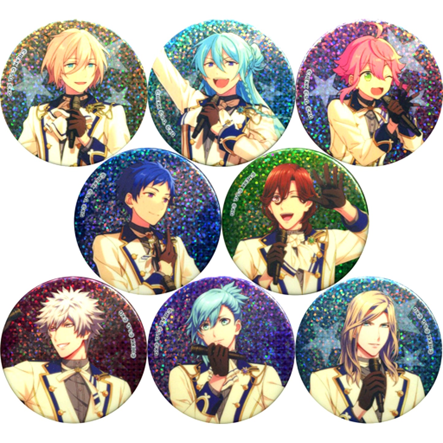Set of 8 Ensemble Stars! x Uta no Prince-sama Shining Live Dream Star Live Trading Hologram Badge fine & QUARTET NIGHT Ver. Animate Girls Festival 2019 Goods [USED]