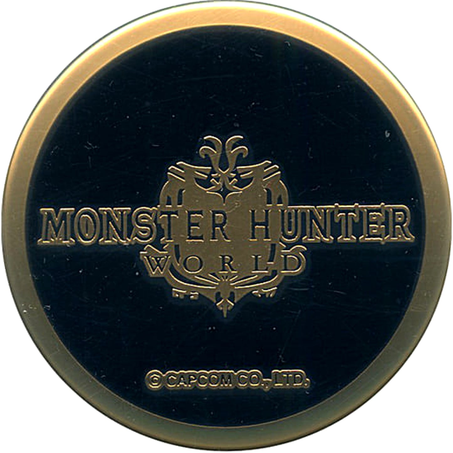 Monster Hunter Title Logo Monster Hunter: World Metal Can Badge 15th Anniversary Exhibition The Quest Limited Naked Collaboration Buttons [USED]