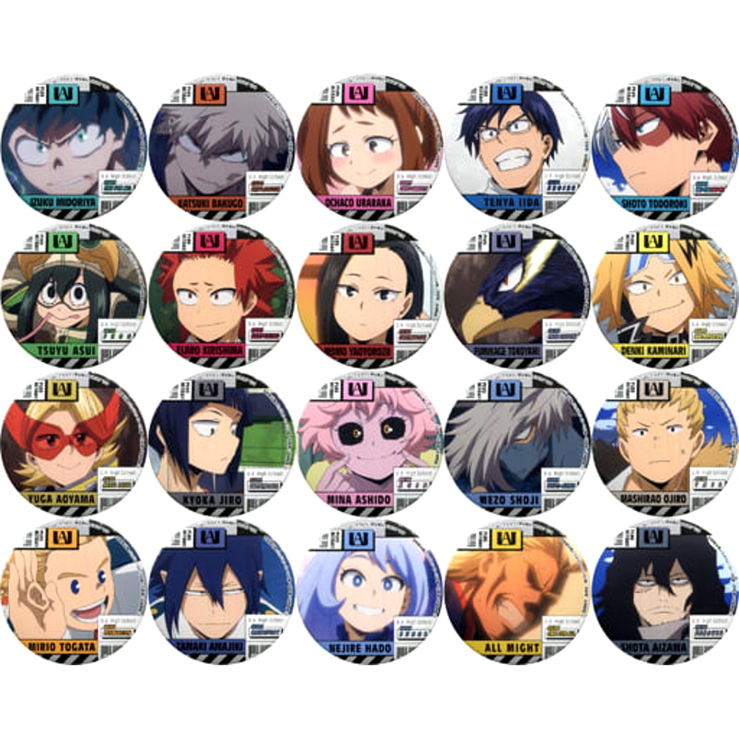 Katsuki Bakugo & Others My Hero Academia All 20 Types Set Torucolle Button Step to the Future [USED]