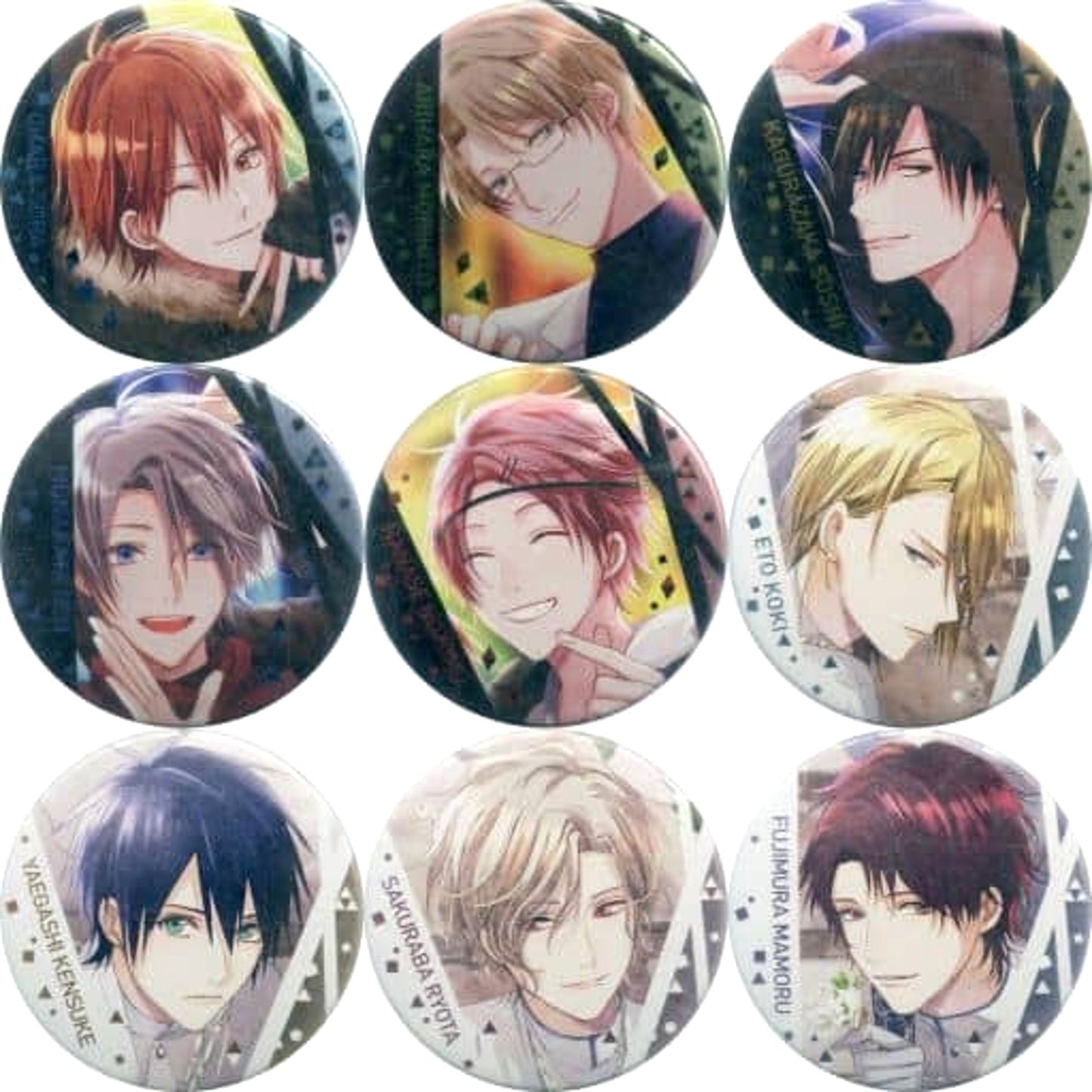 Ohara Sky & Others Tsukino Entertainment Production All 9 Types Set Chara Badge Collection Alive Tsukipro Only Shop 2019 Hanaemi Limited [USED]
