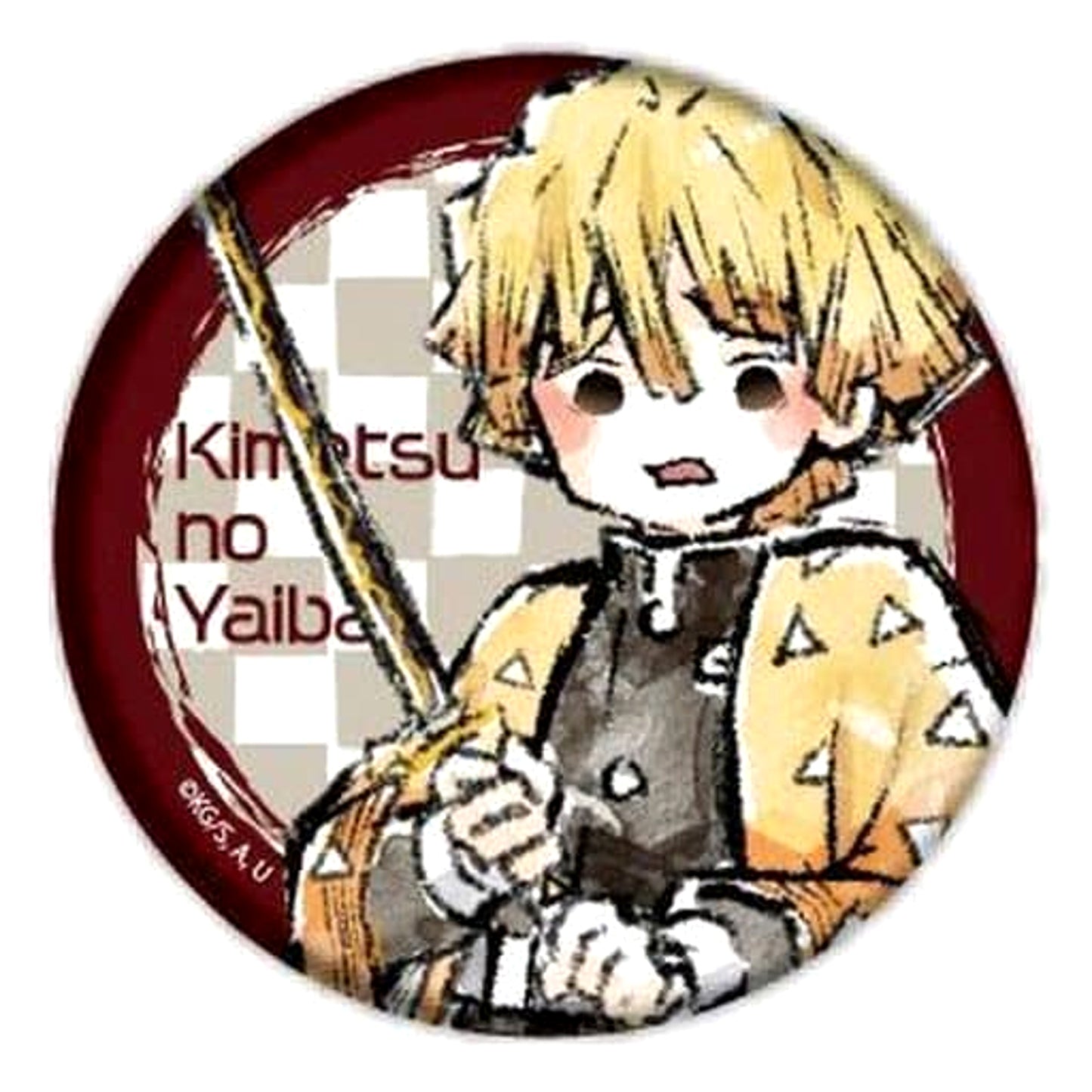 Zenitsu Agatsuma Demon Slayer: Kimetsu no Yaiba Graph Art Design Button 1 [USED]