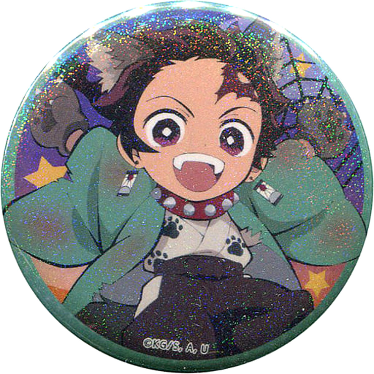 Demon Slayer: Kimetsu no Yaiba Tanjiro Kamado Glitter Ver. Random Can Badge ufotable cafe Dining Happy Halloween Part.1 Limited Buttons [USED]
