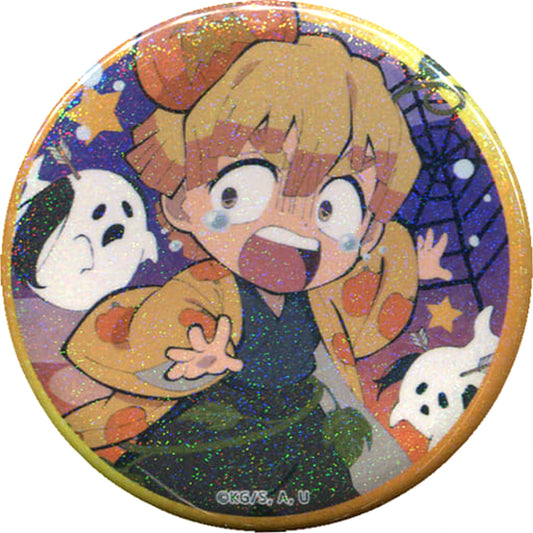 Demon Slayer: Kimetsu no Yaiba Zenitsu Agatsuma Glitter Ver. Random Can Badge ufotable cafe Dining Happy Halloween Part.1 Limited Buttons [USED]