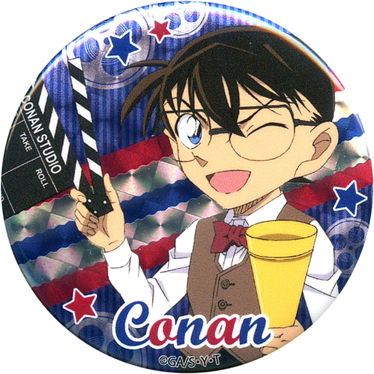 Conan Edogawa Movie Shooting Detective Conan Sparkling Button Animate Girls Festival 2019 Goods Bonus [USED]