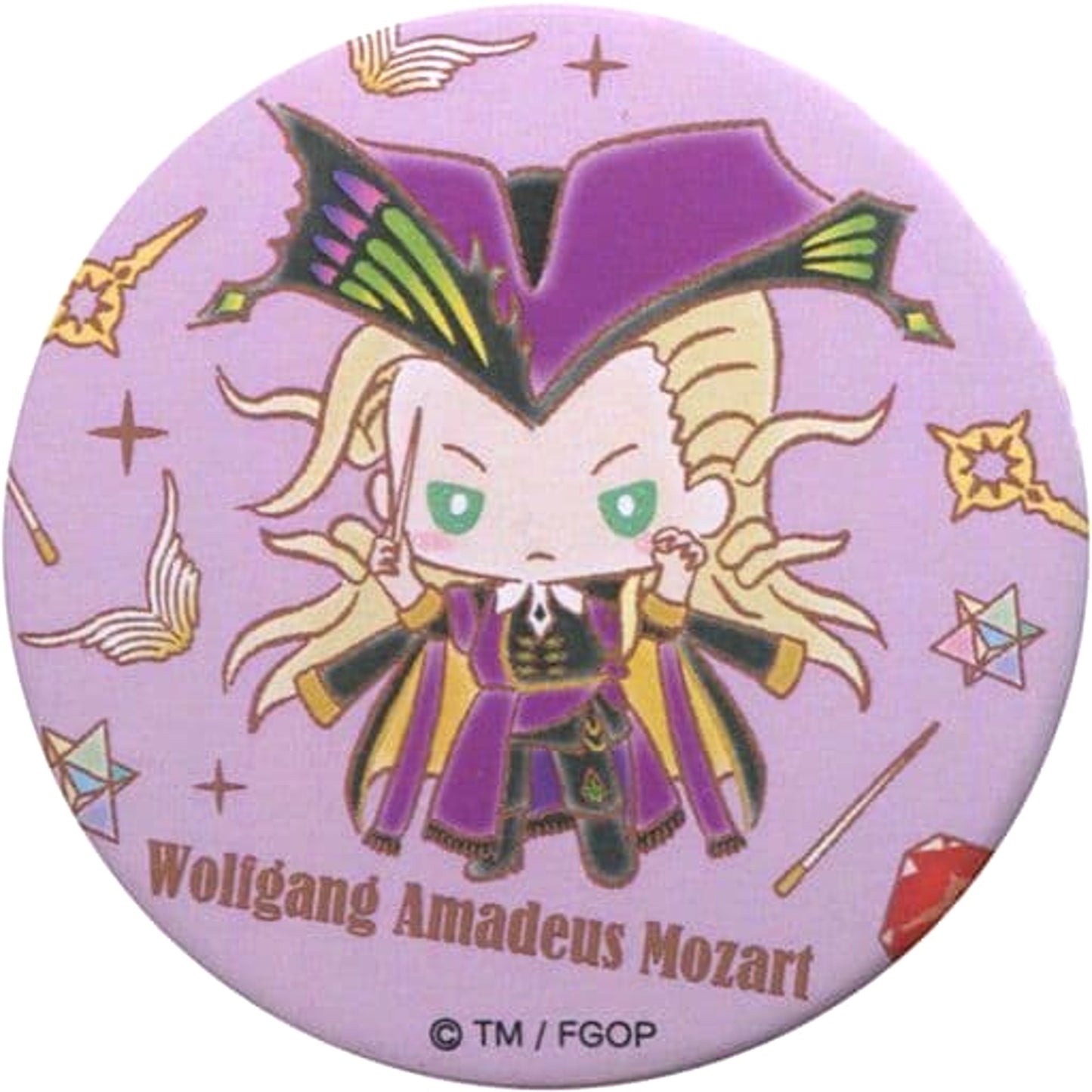 Fate/Grand Order Caster/Wolfgang Amadeus Mozart Webkuji Design produced by Sanrio Can Badge Prize D-4 Buttons [USED]