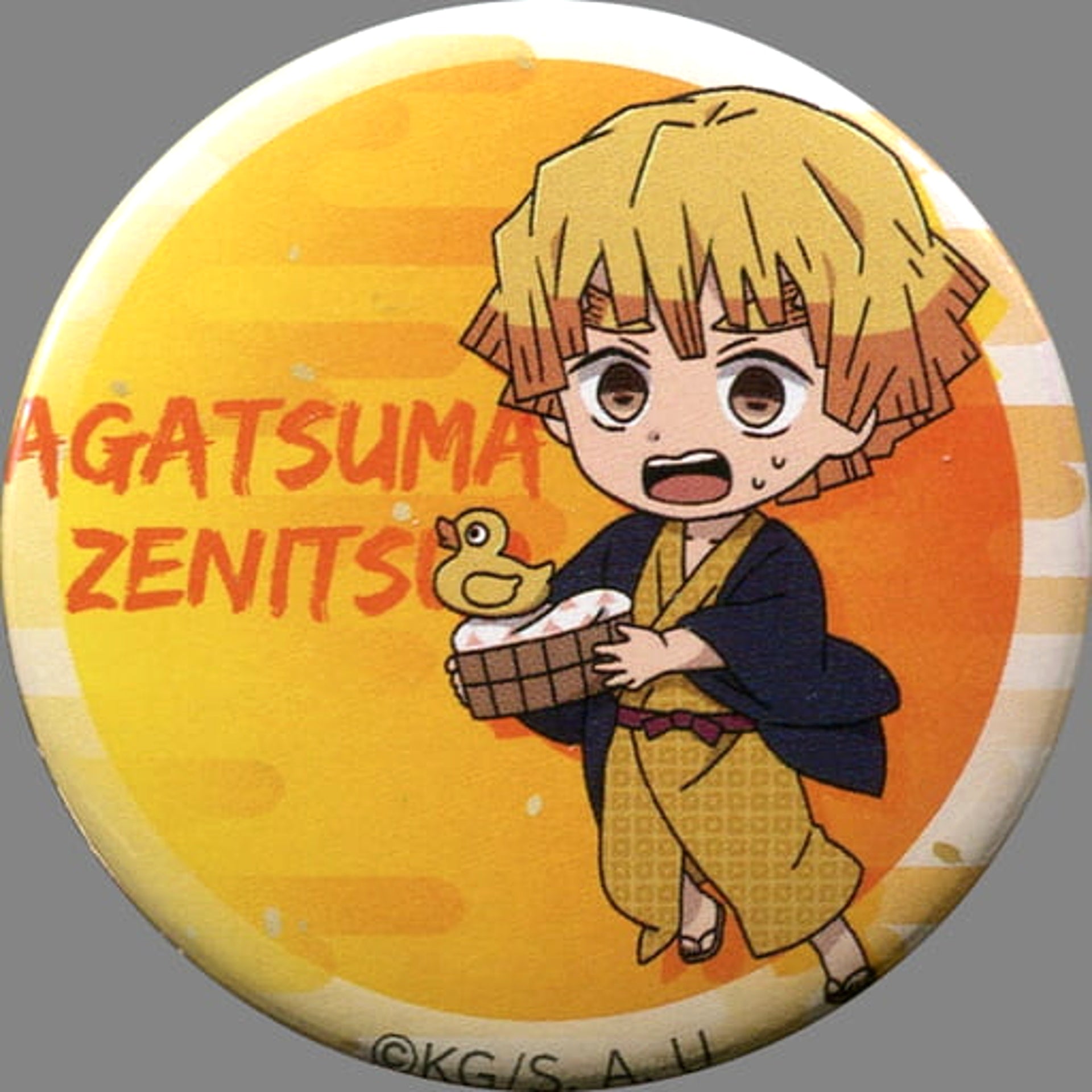 Demon Slayer: Kimetsu no Yaiba Zenitsu Agatsuma Getting Out of the Bath Gachagacha Mini Can Badge A Pop Up Store in Loft: Danran Limited Buttons [USED]