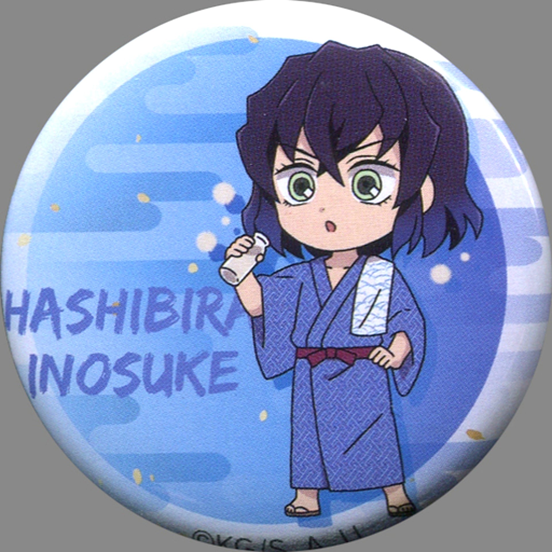 Inosuke Hashibira After Bath Demon Slayer Capsule Toy Mini Button A POP UP STORE in Loft Danran [USED]