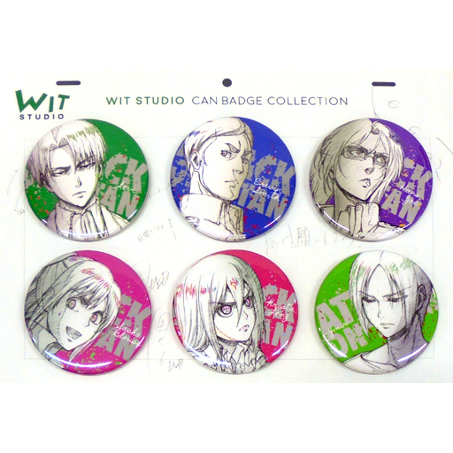 Group Badge Collection Set of 6 B Attack on Titan Season 2 [USED]
