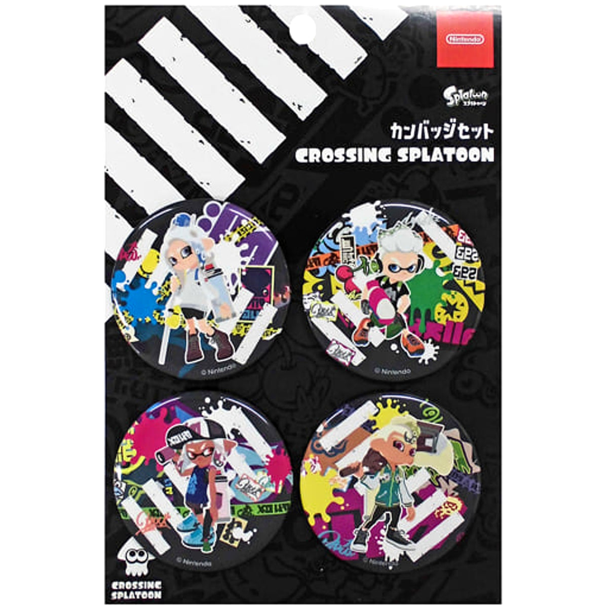 Splatoon Crossing Splatoon Can Badge Nintendo Tokyo Limited Set of 4 Buttons [USED]