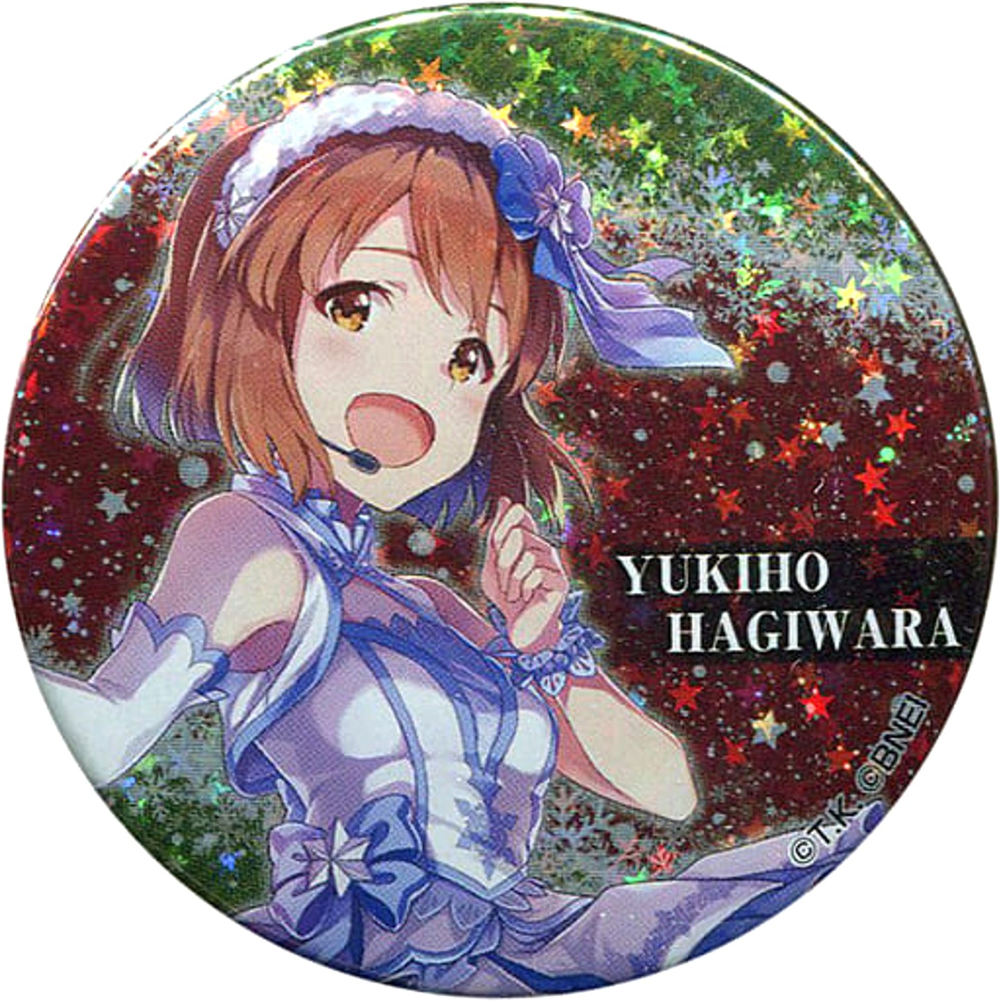 THE IDOLM@STER Yukiho Hagiwara Hologram Trading Can Badge Part 1 A The IDOLM@STER Tokyu Hands Limited Buttons [USED]