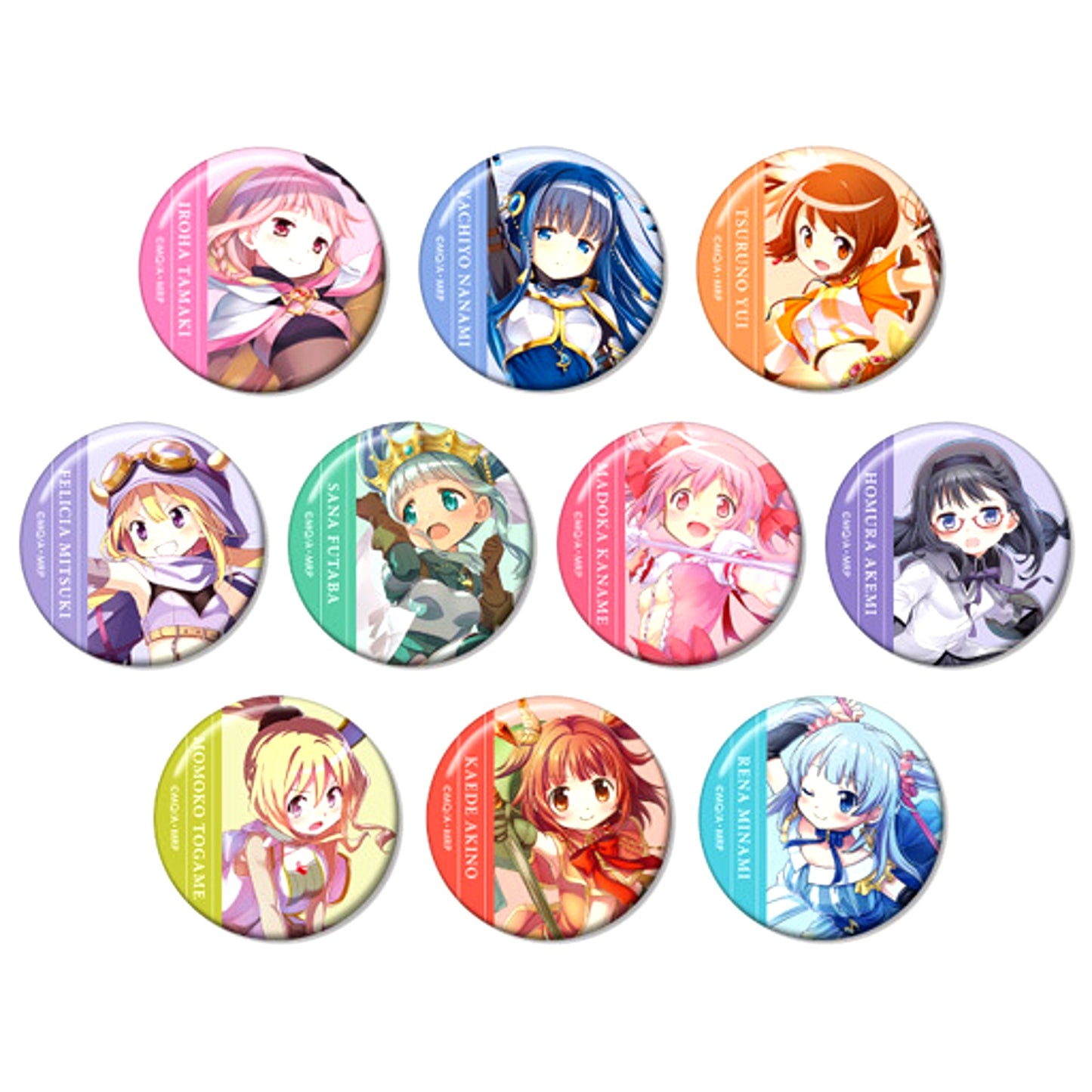 Set of 10 Magia Record Puella Magi Madoka Magica Side Story Trading Button Vol. 1 [USED]