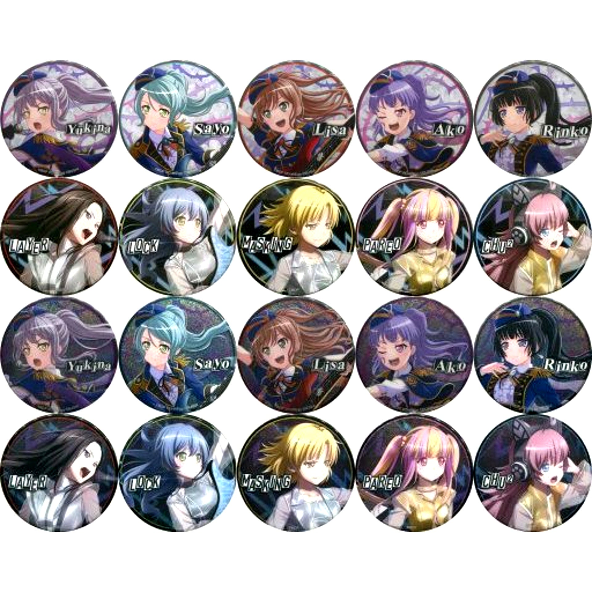 Set of 20 BanG Dream Roselia x RAISE A SUILEN Joint Live Rausch und and Craziness Eve Festival Memorial Trading Button [USED]