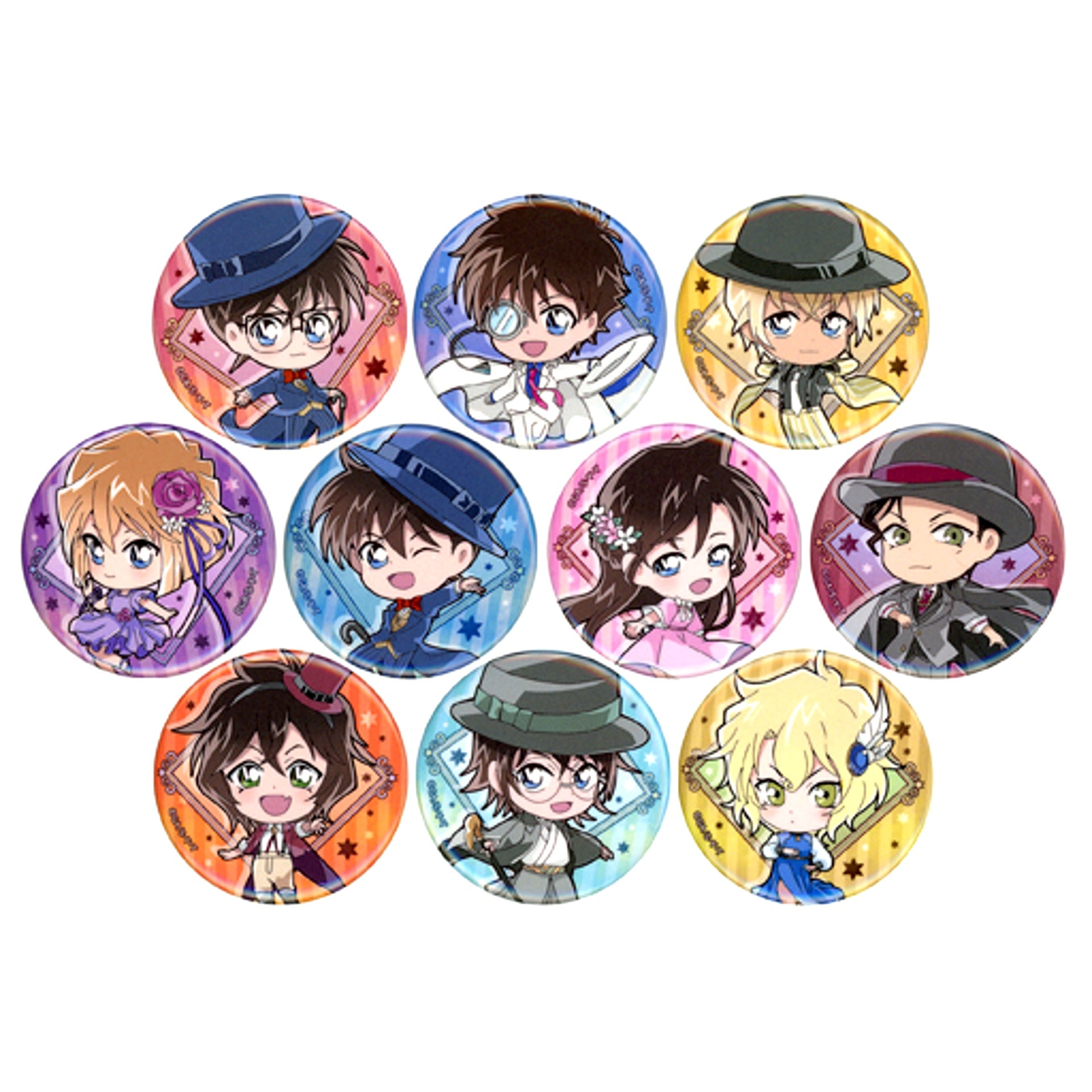 Set of 10 Detective Conan Trading Button [USED]
