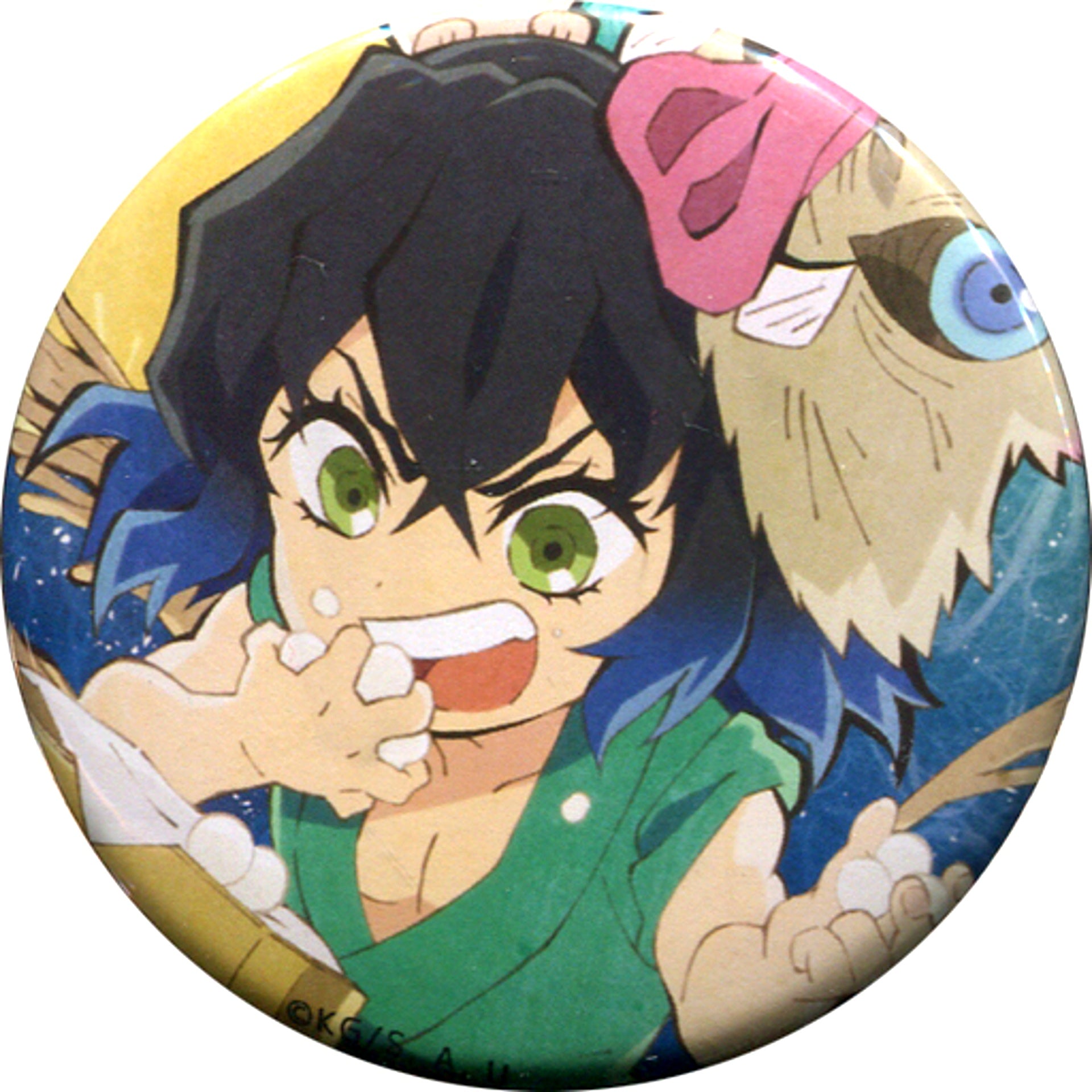 Inosuke Hashibira Demon Slayer Cafe 57mm Random Button ufotable Cafe Otsukimi Event Moon Viewing [USED]
