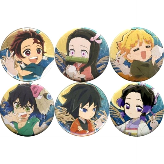 Demon Slayer: Kimetsu no Yaiba Zenitsu Agatsuma & Others 57mm Random Can Badge ufotable Cafe Moon Viewing Event Limited All 6 Types Set Buttons [USED]
