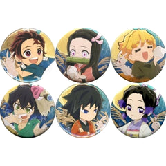 Demon Slayer: Kimetsu no Yaiba Zenitsu Agatsuma & Others 57mm Random Can Badge ufotable Cafe Moon Viewing Event Limited All 6 Types Set Buttons [USED]