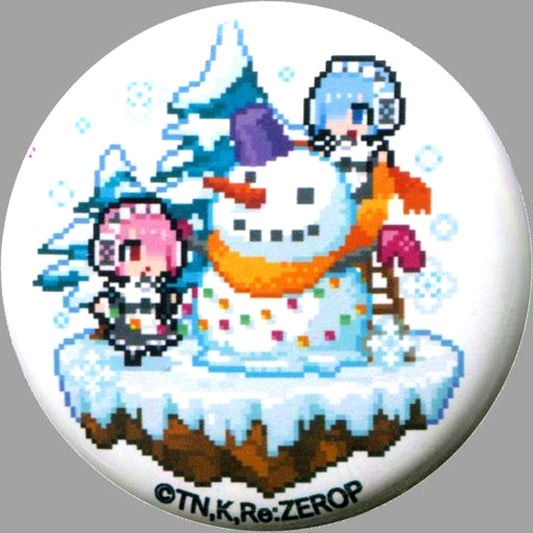 Rem & Ram Re:Zero Starting Life in Another World Dot Illustration Button 5th Week Admission Bonus The Frozen Bond [USED]