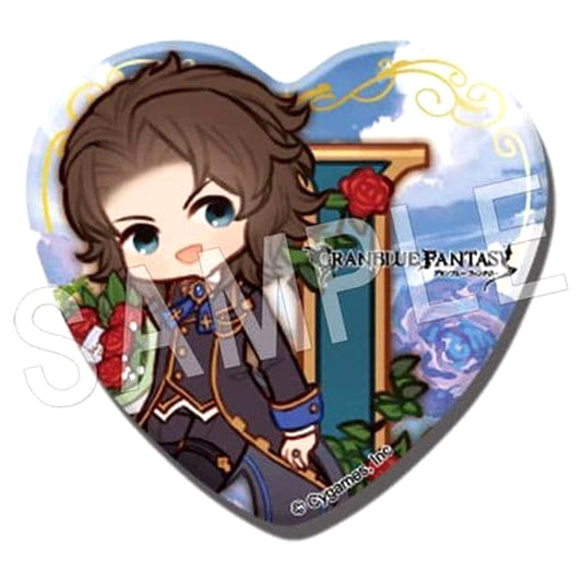 Granblue Fantasy Lancelot Trading Heart Shaped Can Badge Buttons [USED]